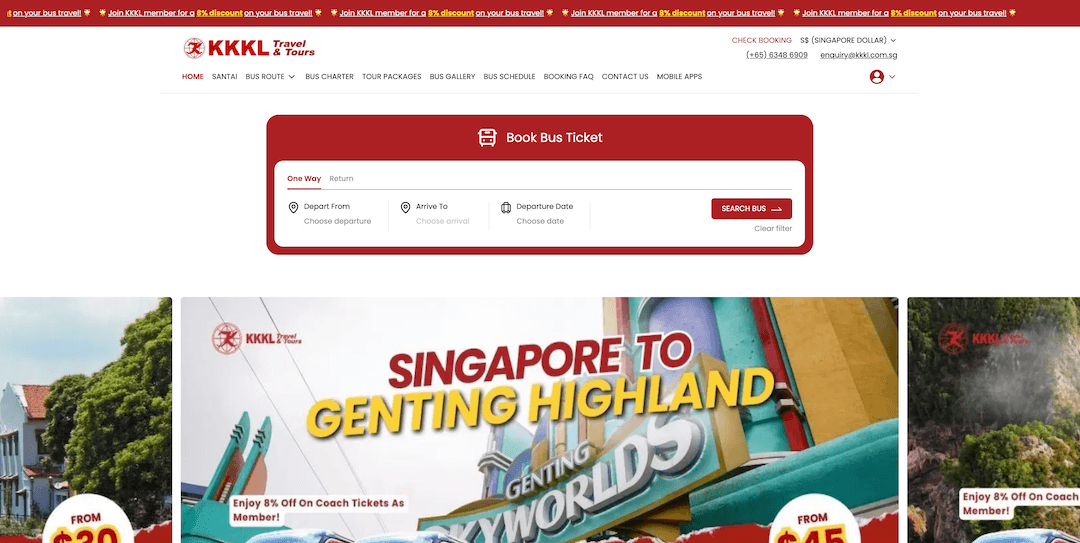 How to Book KKKL Online Ticket Bus from Singapore to KL